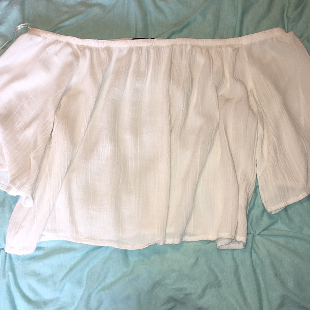cropped off the shoulder top